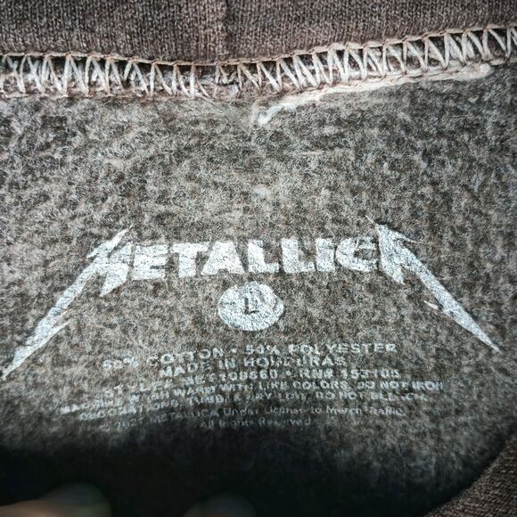 Metallica Hoodie Mens Large Brown Lightning Pullover Sweatshirt Band Rock - Picture 7 of 7